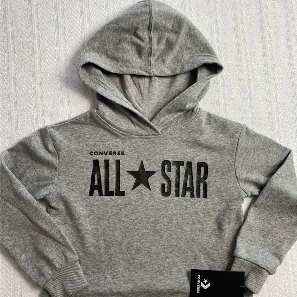CONVERSE ALL STAR GIRLS MEDIUM Size 6 (5-6 years) Gray Hoodie